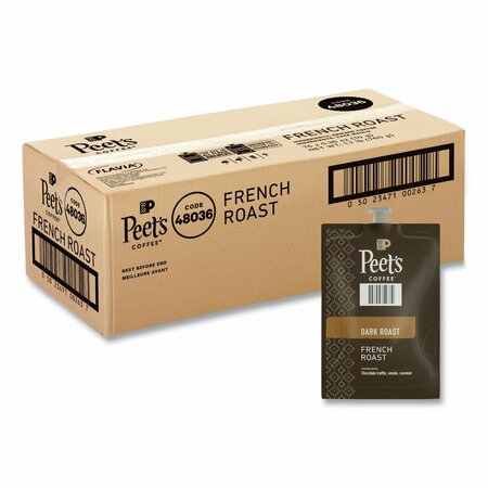 FLAVIA Peet's French Roast Coffee Freshpack, French Roast, 0.35 oz Pouch, 76PK 48036